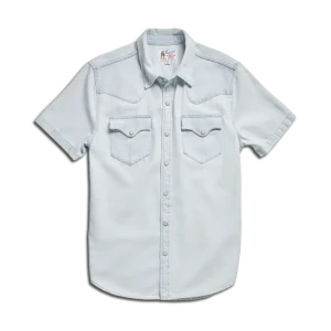 Men's Denim Short Sleeve Pearl Snap