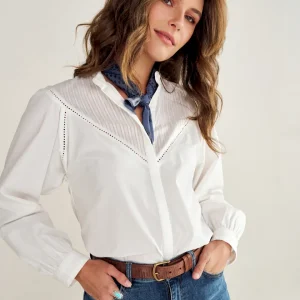 Women's Lace Peasant Top