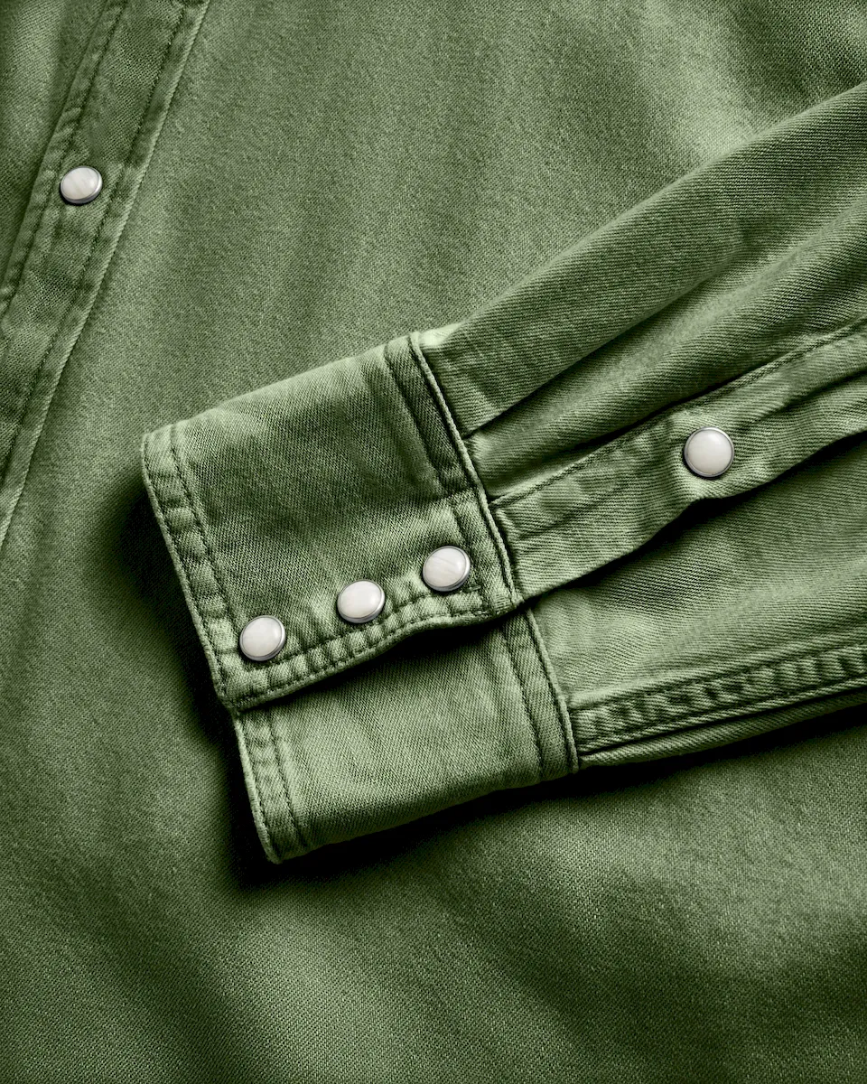 Men's Denim Long Sleeve Pearl Snap - Image 5