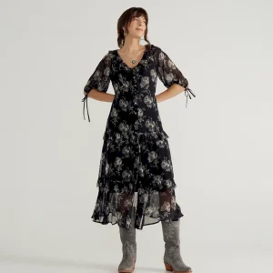 Women's Elbow-Length Maxi Dress