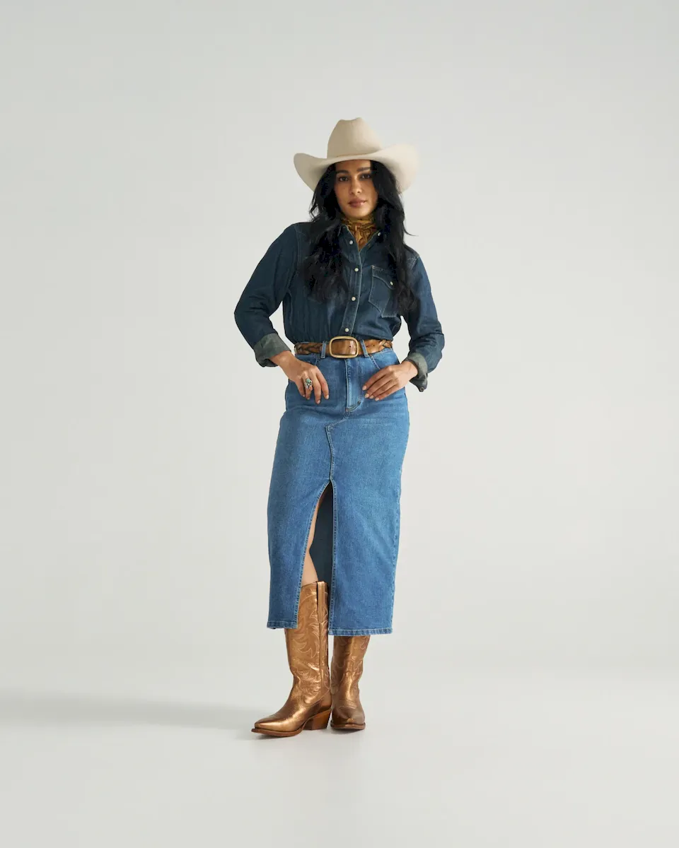 Women's Midi Denim Skirt - Image 3