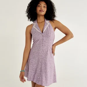 Women's Sleeveless Collared Mini Dress