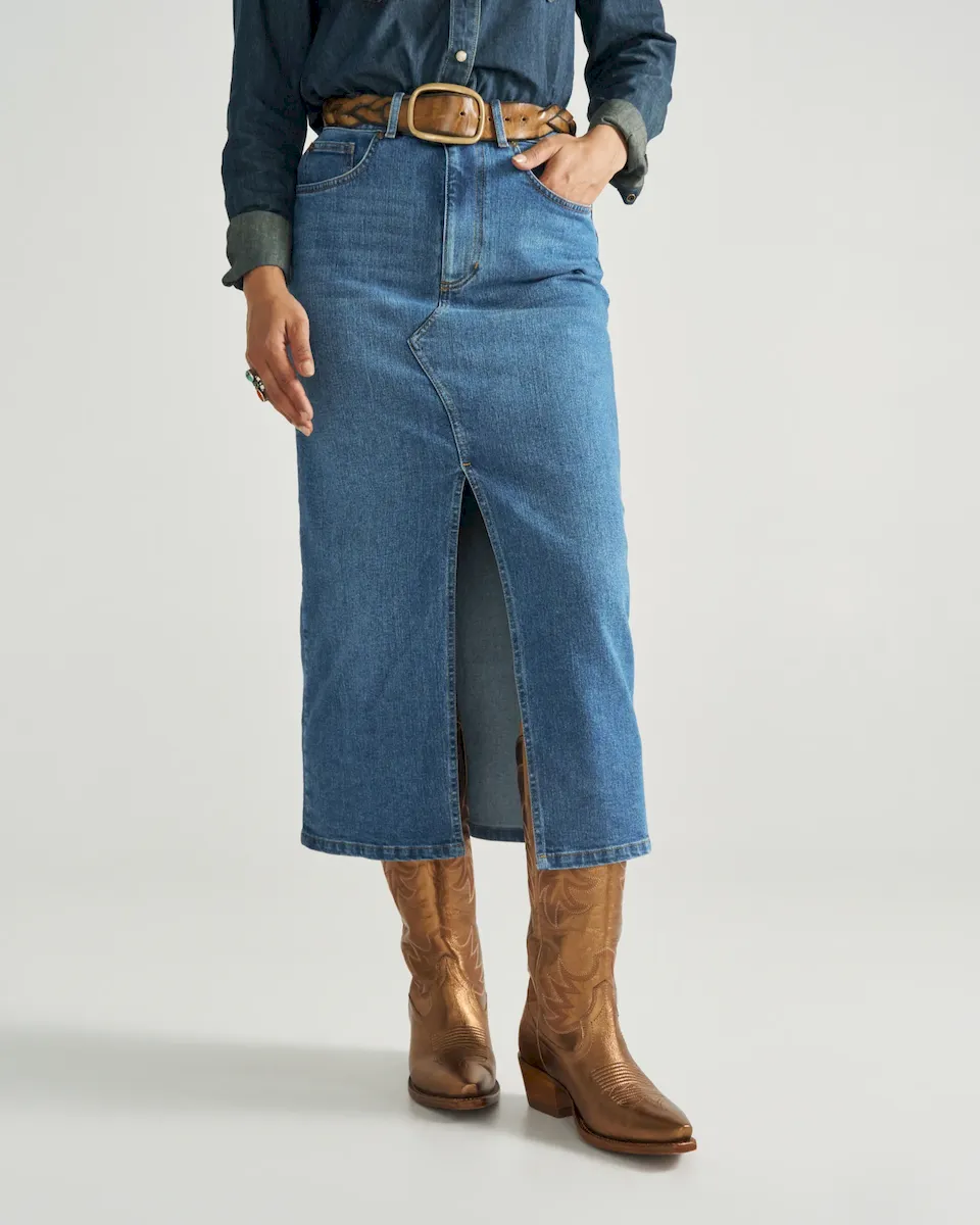 Women's Midi Denim Skirt
