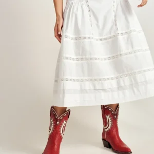 Women's Cotton Poplin Midi Skirt