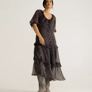 Women's Elbow-Length Maxi Dress