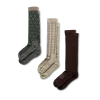Over-the-Calf Plaid & Horseshoe Socks (3-Pack)