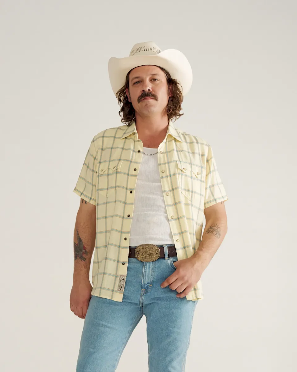 Men's Sawtooth Linen Short Sleeve Pearl Snap - Image 2