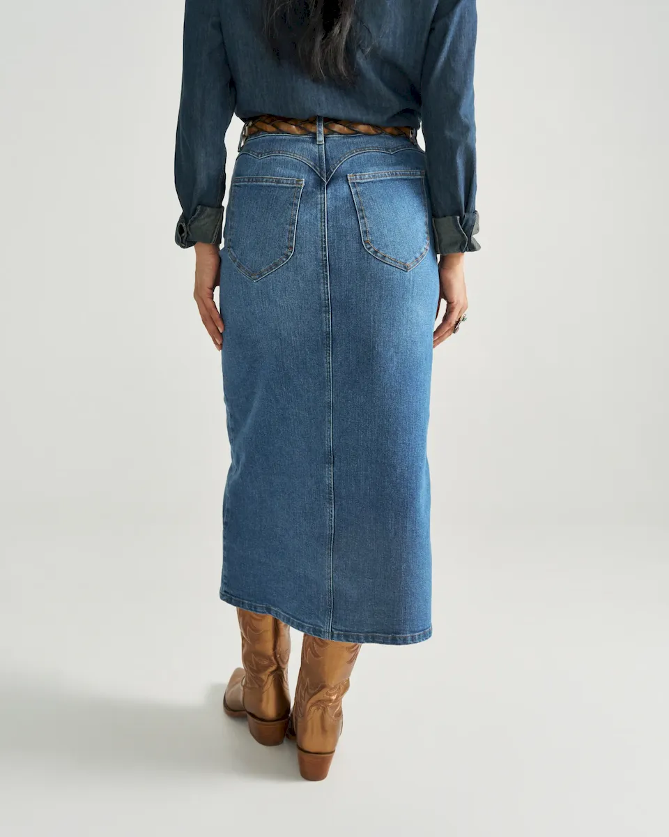 Women's Midi Denim Skirt - Image 2