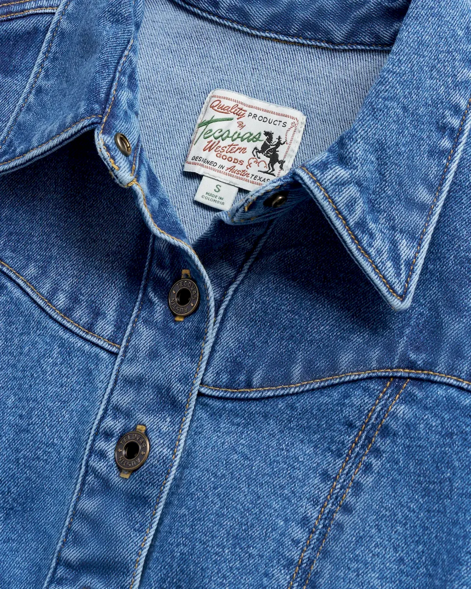 Women's Short Sleeve Denim Dress - Image 5