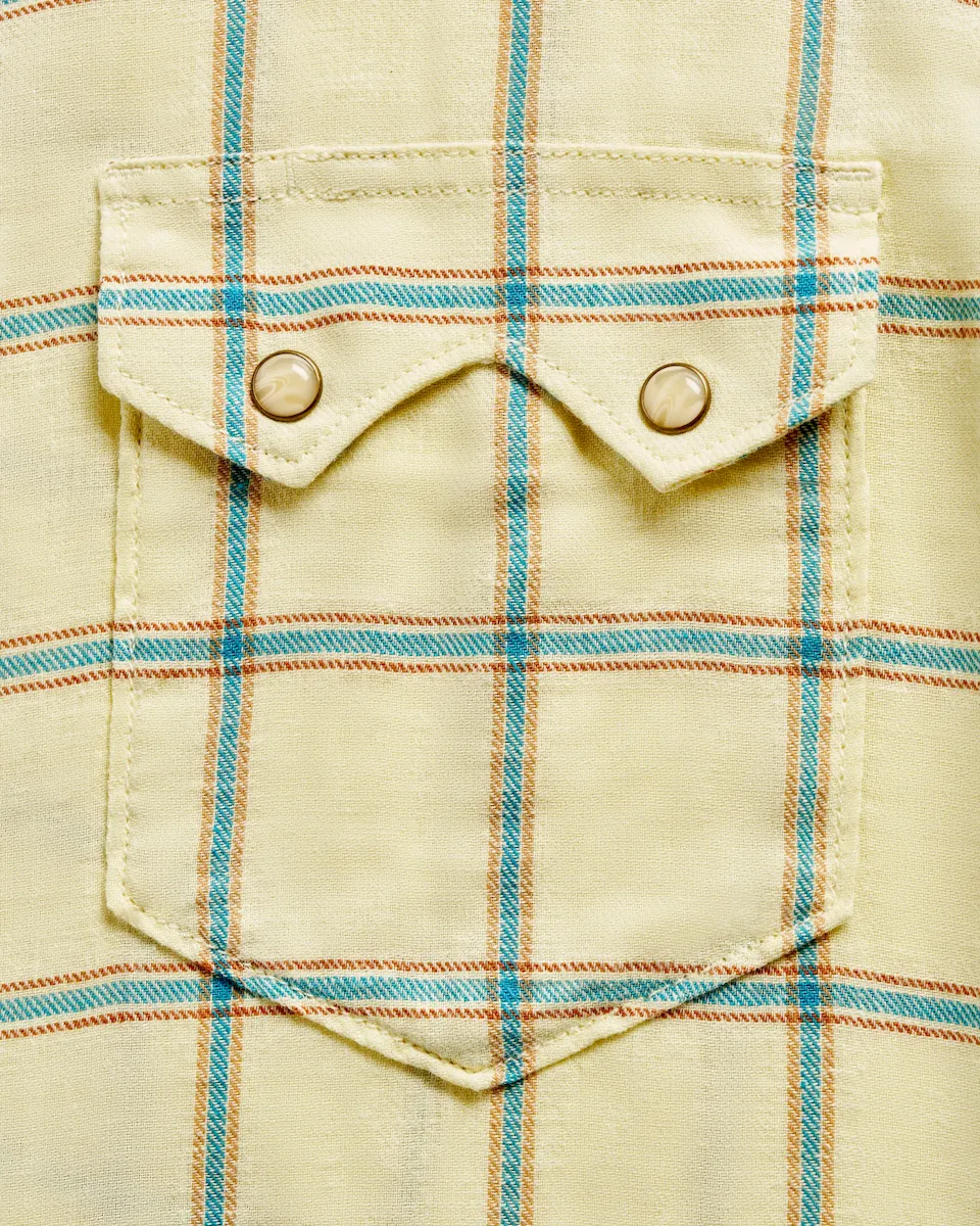 Men's Sawtooth Linen Short Sleeve Pearl Snap - Image 6